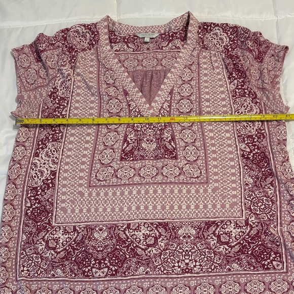 Lucky Brand Maroon and Light Pink Blouse - Picture 4 of 5